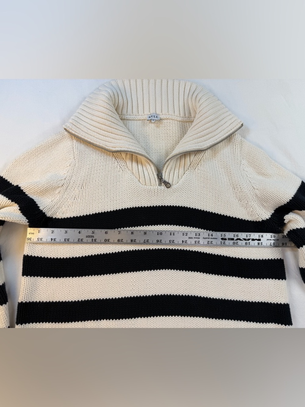 Kule The Matey Black & Cream Striped Cotton Knit Sweater Small EUC - Picture 8 of 12